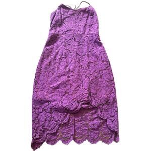 AOOKSMERY Women's Dress Magenta Lace Corset Back Zipper Strappy Size Large #947